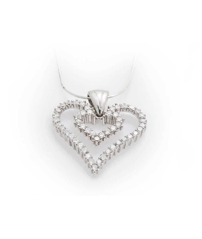 Gümüş Kalpli Bayan Kolye