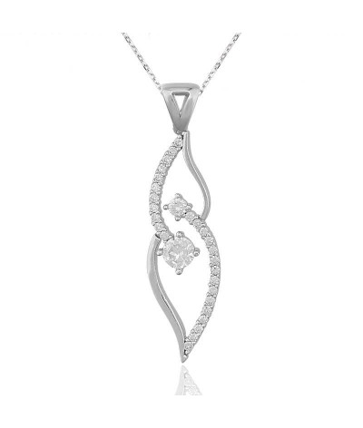 Gümüş Tek Taş Bayan Kolye