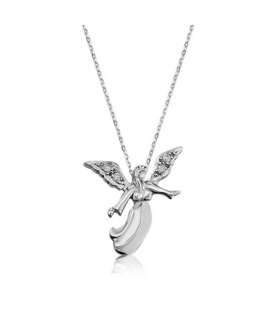 Gümüş Melek Bayan Kolye