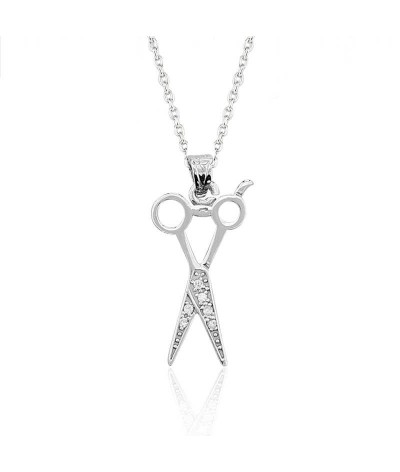 Gümüş Makas Bayan Kolye