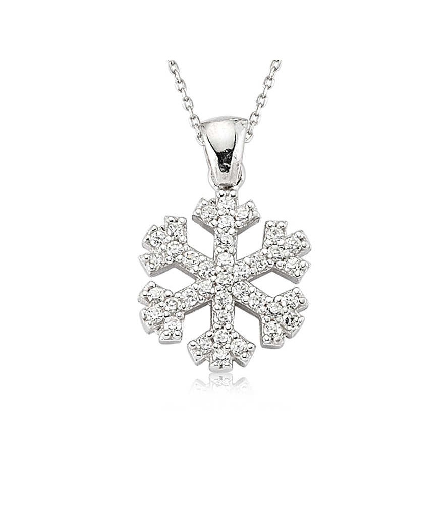 Gümüş Kar Tanesi Bayan Kolye