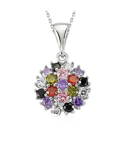 Gümüş Renkli Taşlı Bayan Kolye