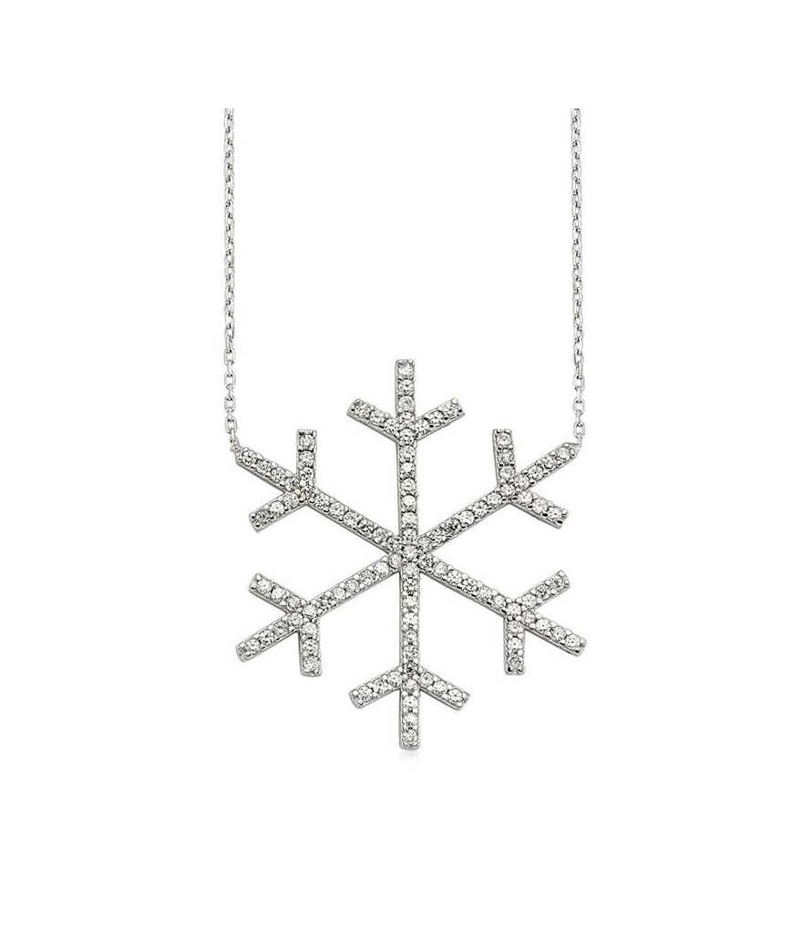 Gümüş Kar Tanesi Bayan Kolye
