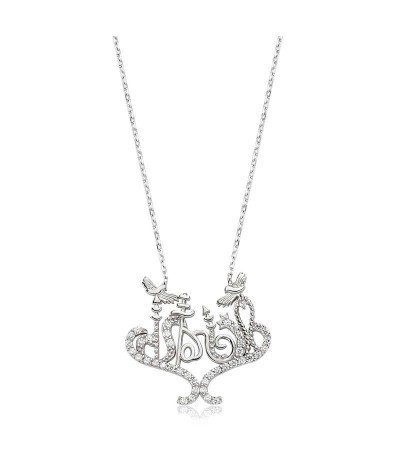 Gümüş İstanbul Yazılı Bayan Kolye