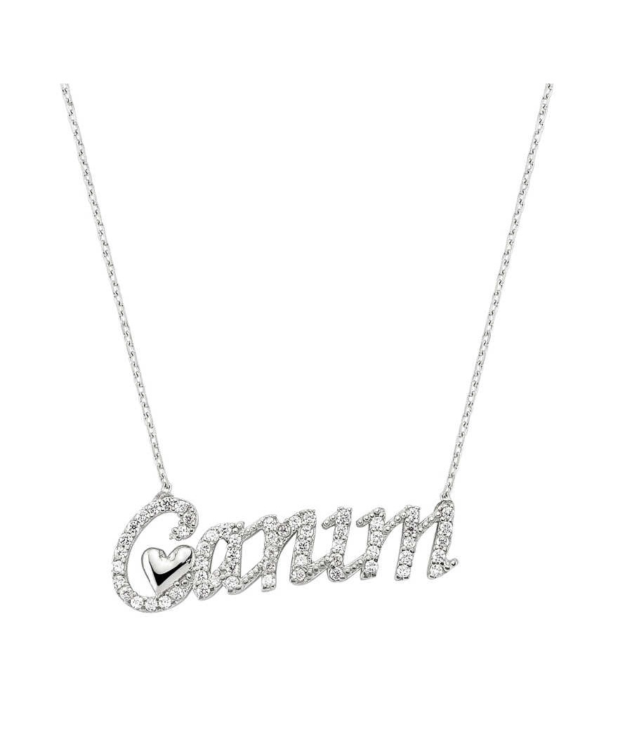 Gümüş Canım Yazılı Bayan Kolye