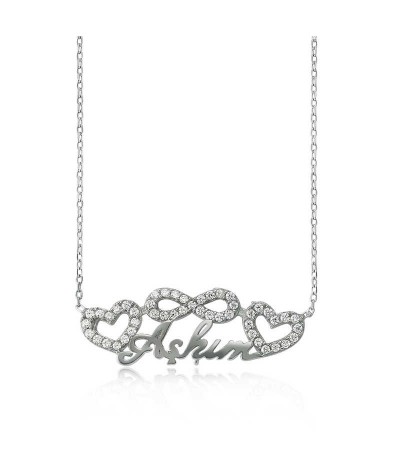 Gümüş Sonsuzluk Kalpli Aşkım Bayan Kolye