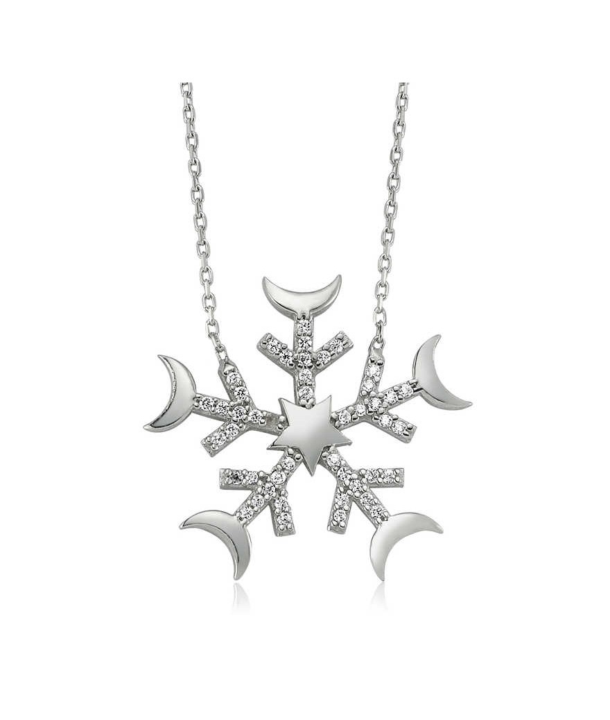Gümüş Kar Tanesi Bayan Kolye
