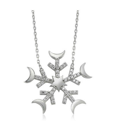Gümüş Kar Tanesi Bayan Kolye