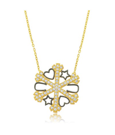 Gümüş Kar Tanesi Şans Bayan Kolye