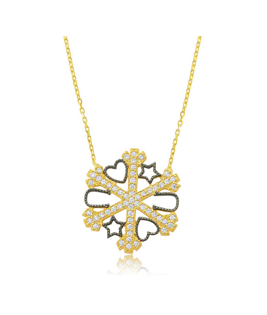 Gümüş Kar Tanesi Şans Bayan Kolye