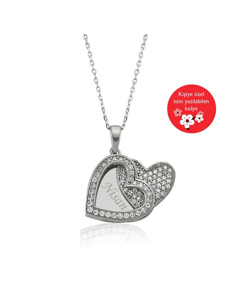 Gümüş İsimli Kalp Bayan Kolye