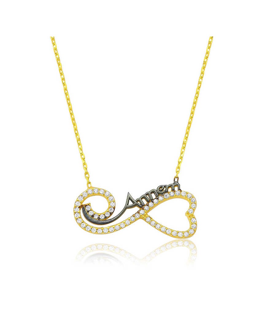 Gümüş Kalpli Sonsuzluk Annem Kolye