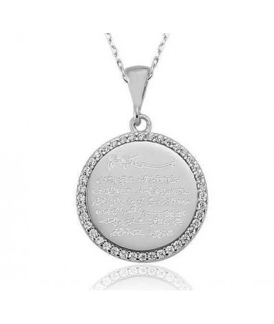 Gümüş Ayetel Kürsi Bayan Kolye