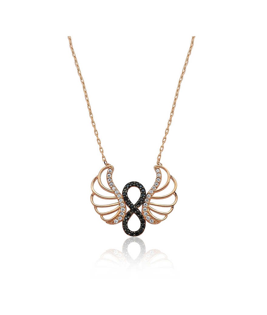 Gümüş Melek Kanadı Sonsuzluk Bayan Kolye