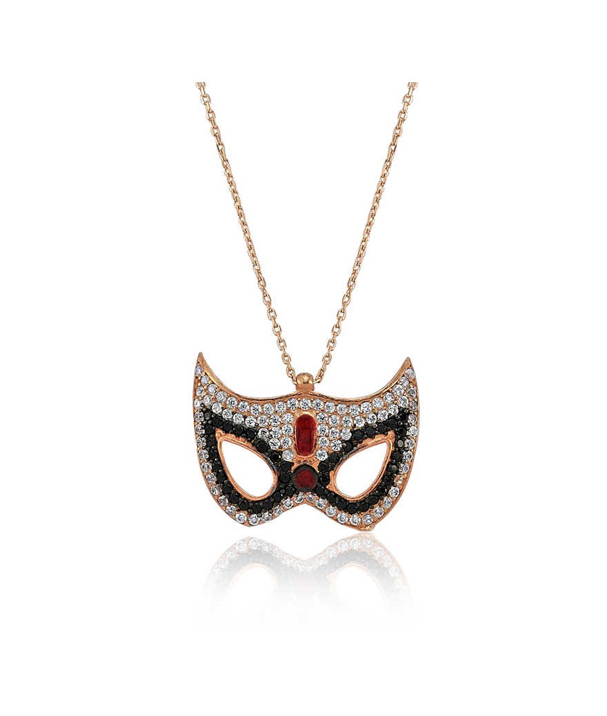 Gümüş Maske Bayan Kolye