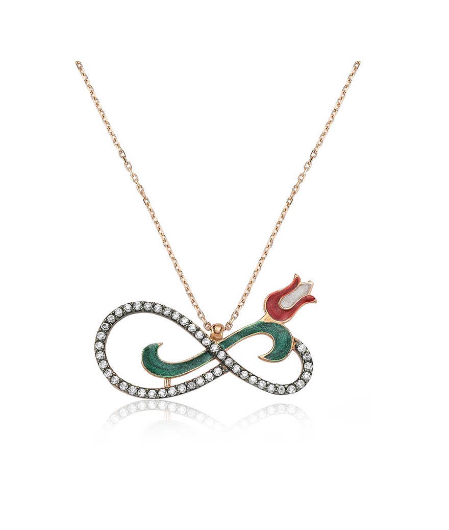 Gümüş Sonsuzluk Lale Bayan Kolye