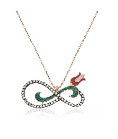 Gümüş Sonsuzluk Lale Bayan Kolye