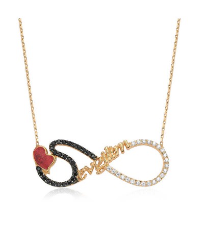 Gümüş Sevgilim Yazılı Sonsuzluk Bayan Kolye