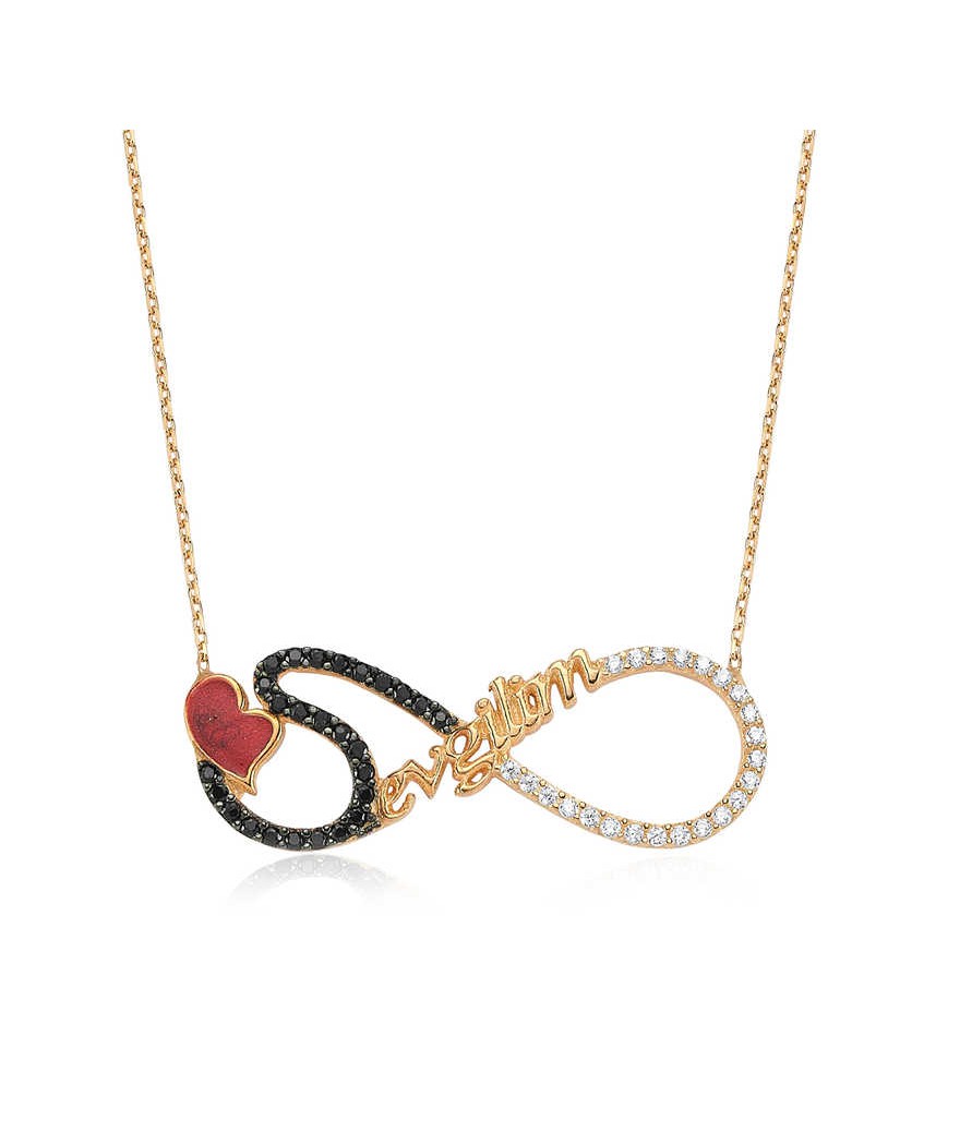 Gümüş Sevgilim Yazılı Sonsuzluk Bayan Kolye