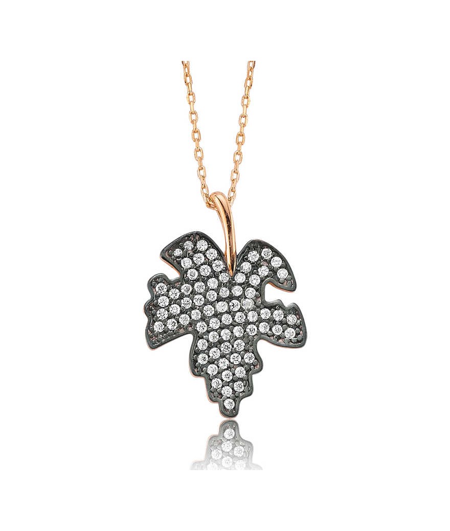 Gümüş Çınar Yaprağı Bayan Kolye