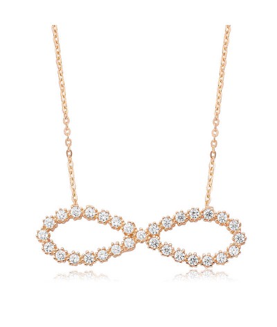 Gümüş Rose Sonsuzluk Bayan Kolye