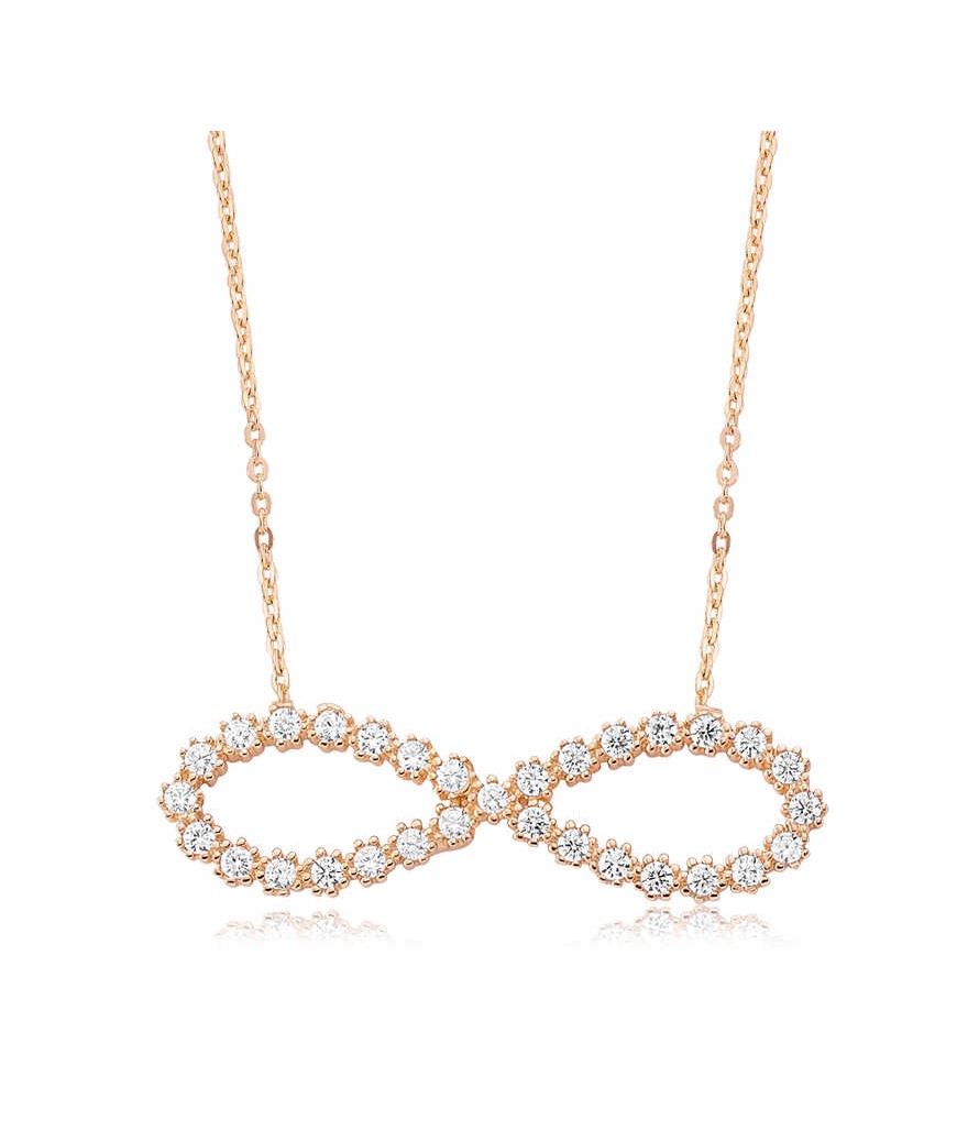 Gümüş Rose Sonsuzluk Bayan Kolye