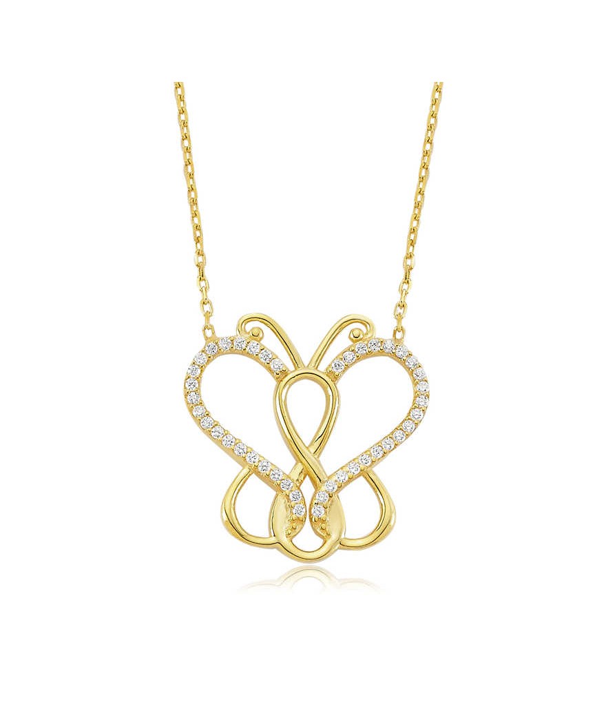 Gümüş Sonsuzluk Kelebek Bayan Kolye