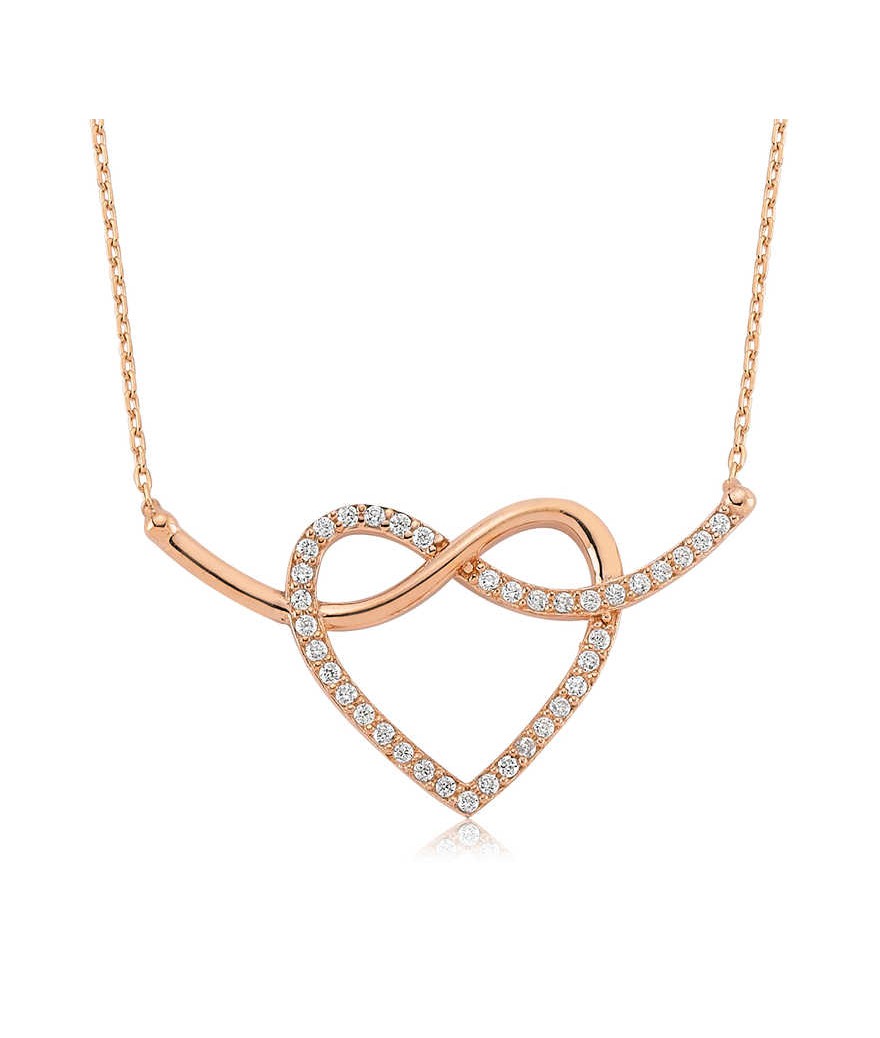 Gümüş Sonsuzluk Kalp Bayan Kolye