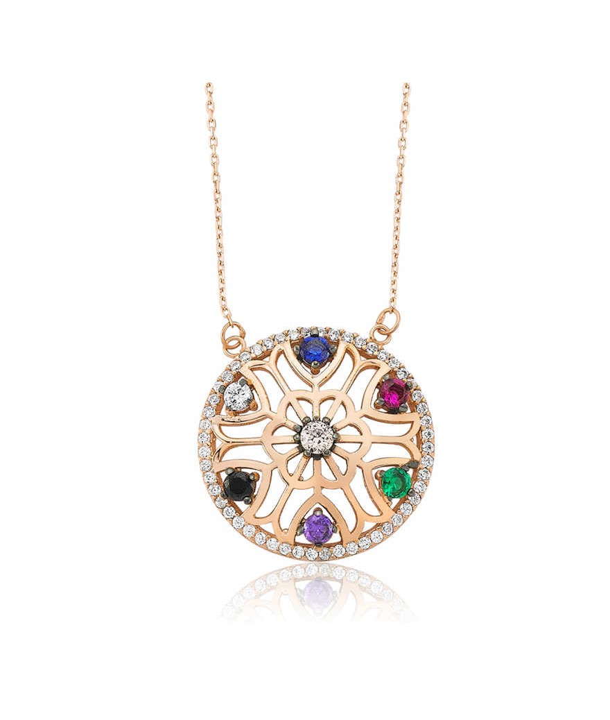 Gümüş Yaşam Çiçeği Bayan Kolye