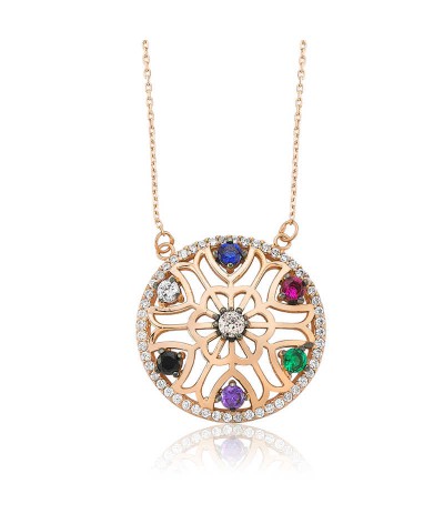 Gümüş Yaşam Çiçeği Bayan Kolye