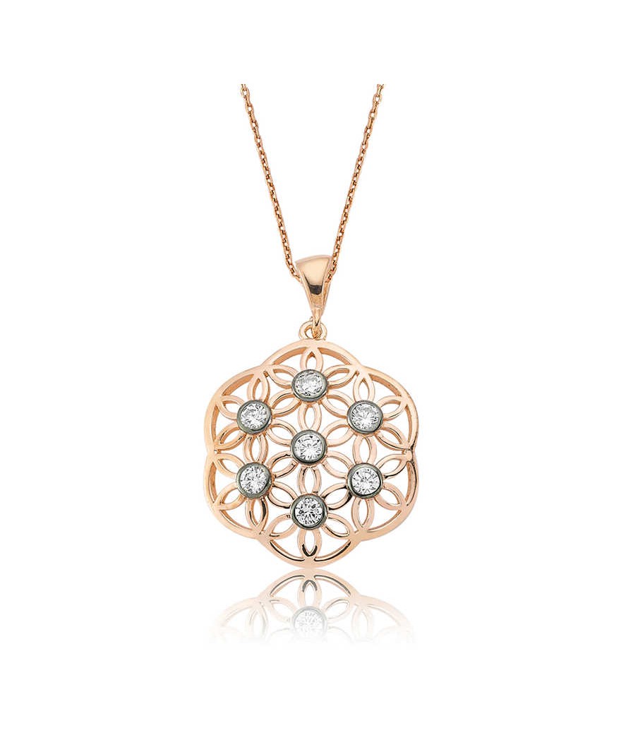 Gümüş Yaşam Çiçeği Bayan Kolye