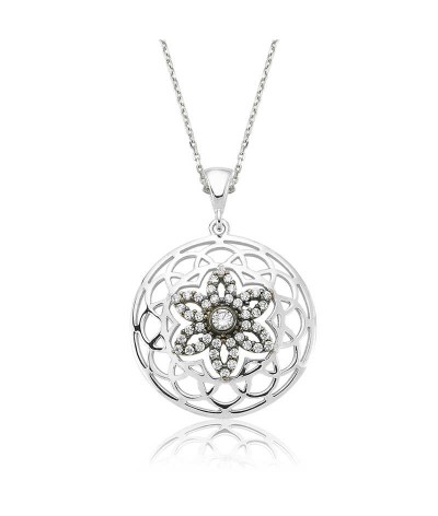 Gümüş Yaşam Çiçeği Bayan Kolye
