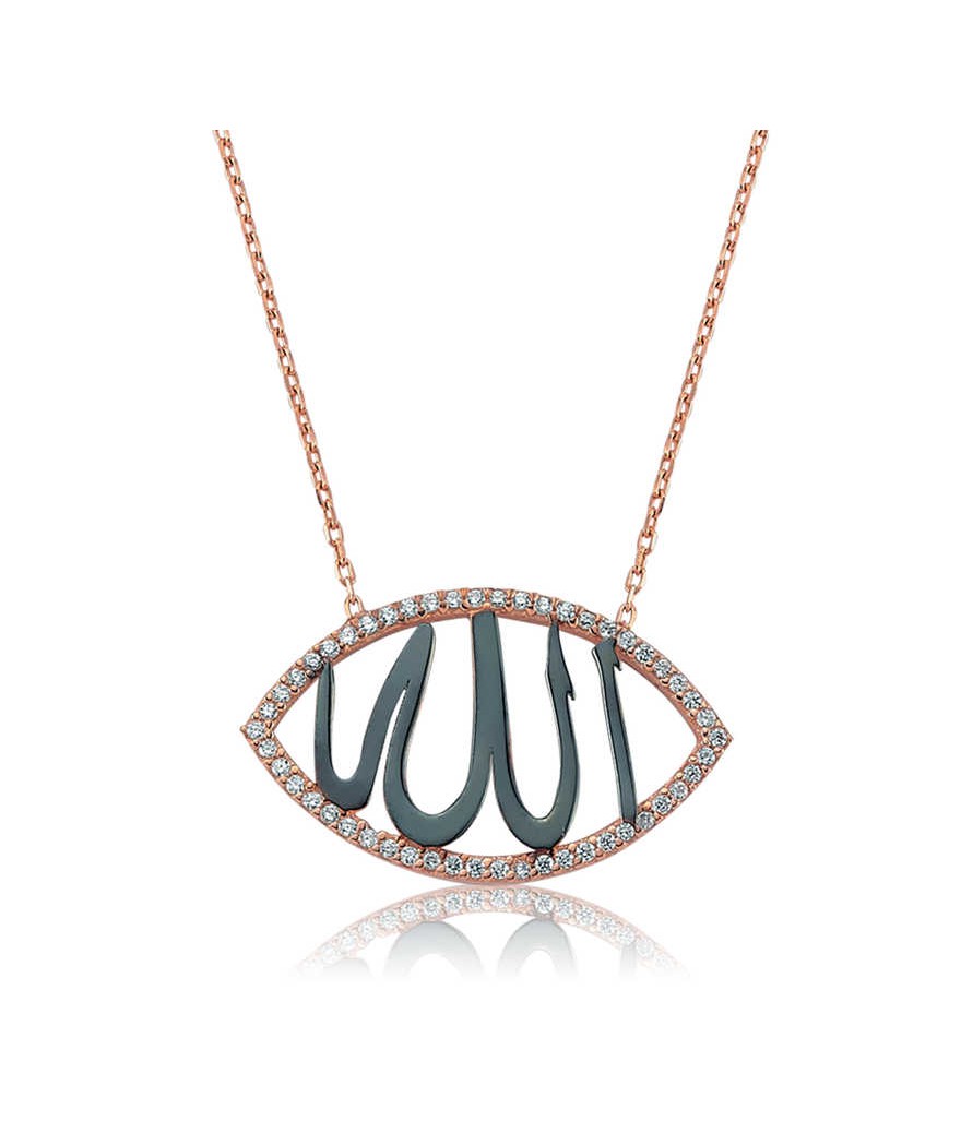 Gümüş Allah Yazılı Bayan Kolye