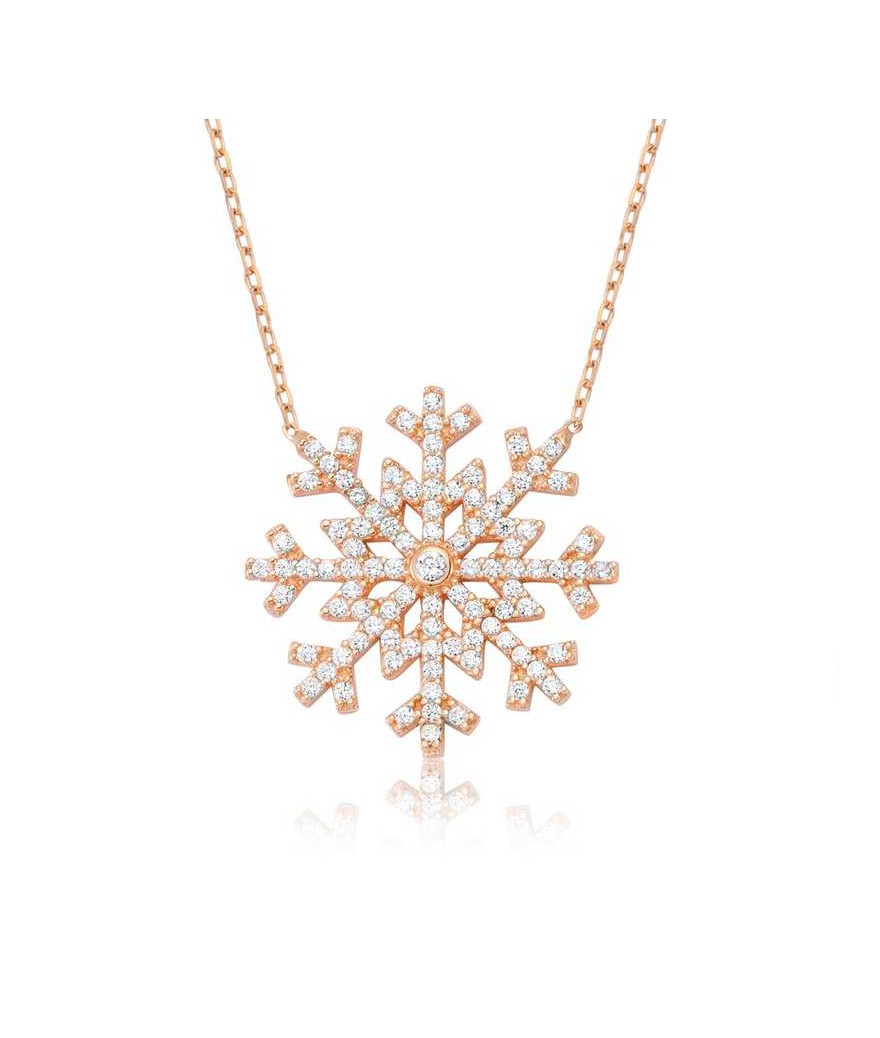 Gümüş Kar Tanesi Bayan Kolye