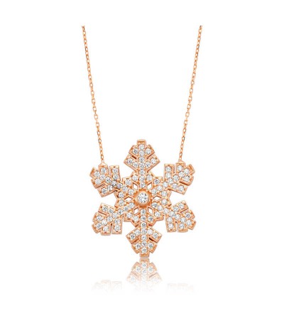 Gümüş Kar Tanesi Bayan Kolye