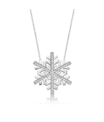 Gümüş Kar Tanesi Bayan Kolye