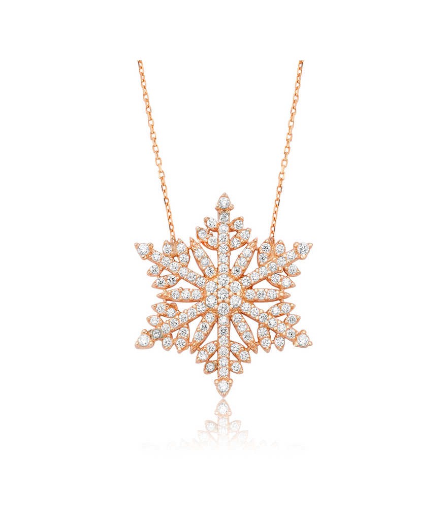 Gümüş Kar Tanesi Bayan Kolye