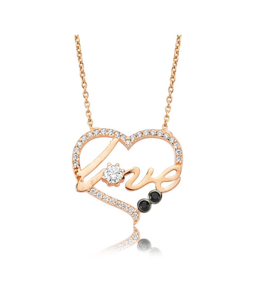 Gümüş Kalp Love Bayan Kolye