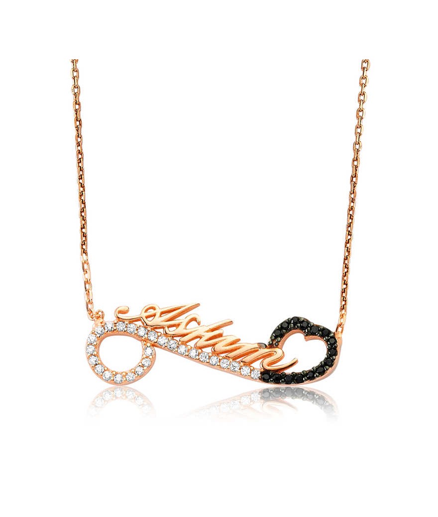 Gümüş Aşkım Yazılı Bayan Kalpli Kolye