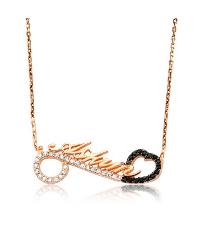 Gümüş Aşkım Yazılı Bayan Kalpli Kolye