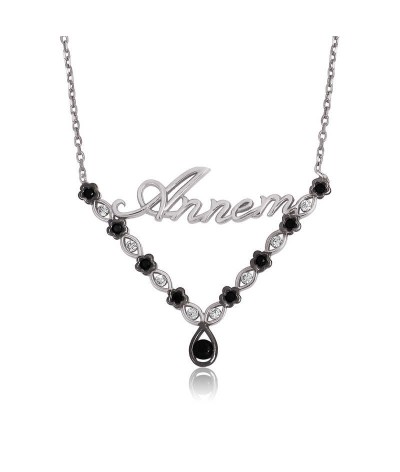 Gümüş Çiçek Annem Bayan Kolye