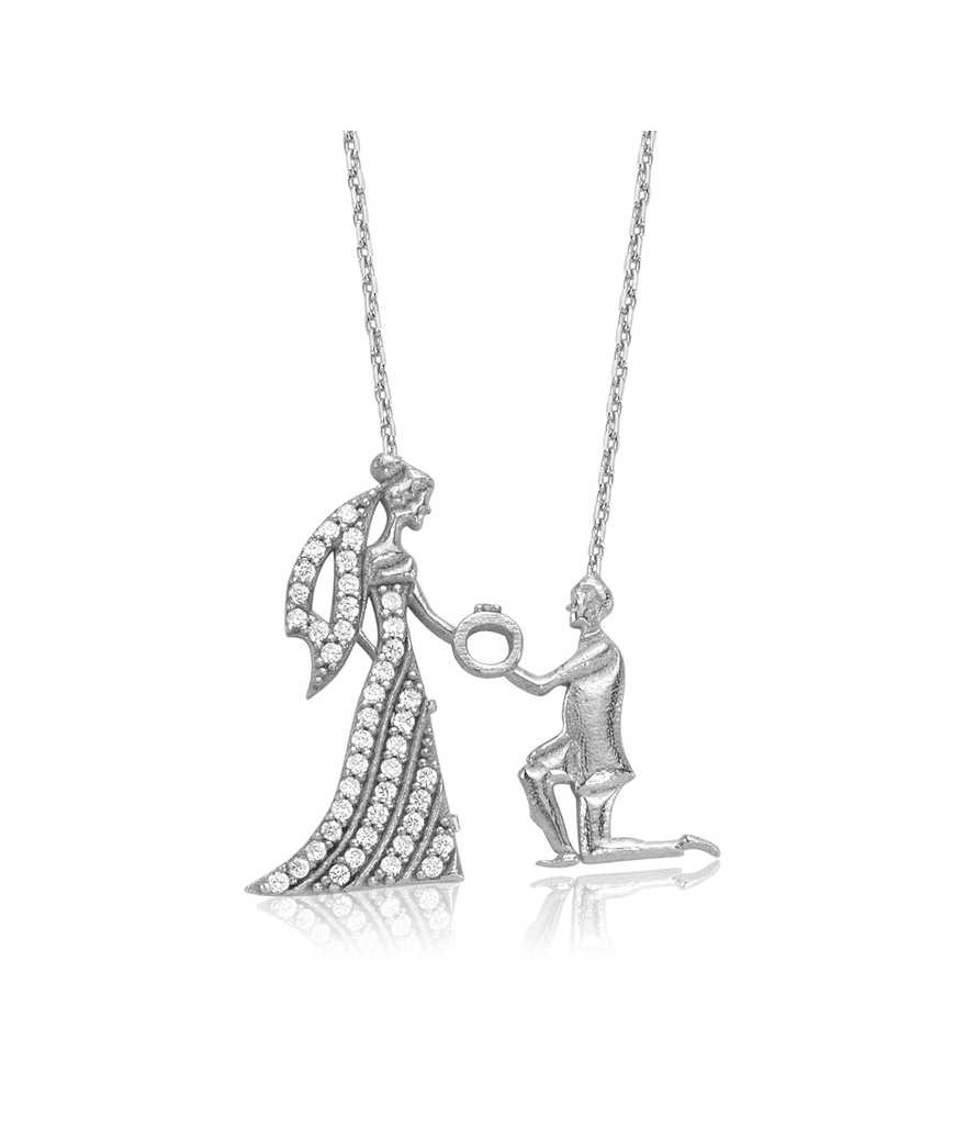 Gümüş Evlilik Teklifi Bayan Kolye