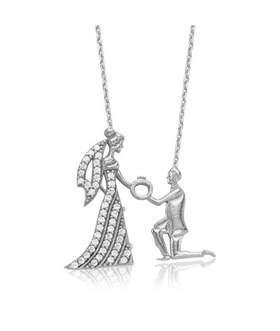 Gümüş Evlilik Teklifi Bayan Kolye