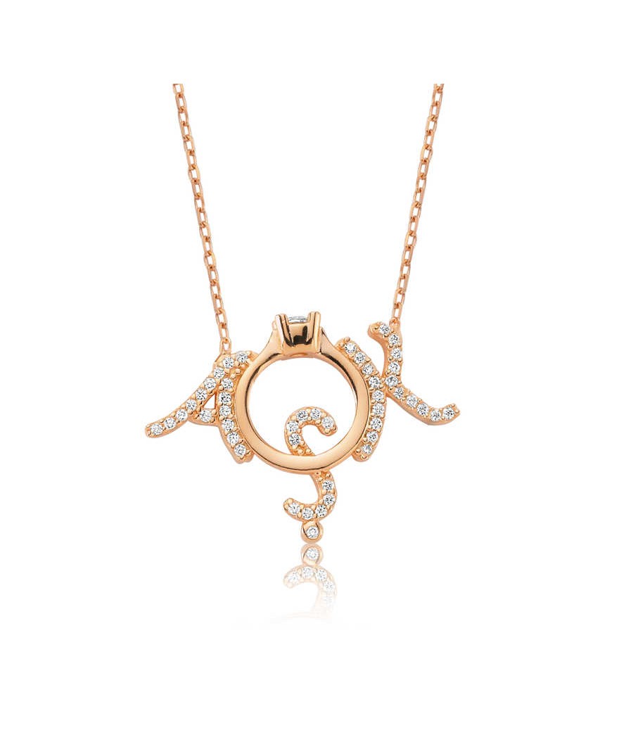 Gümüş Tek Taş Aşk Bayan Kolye