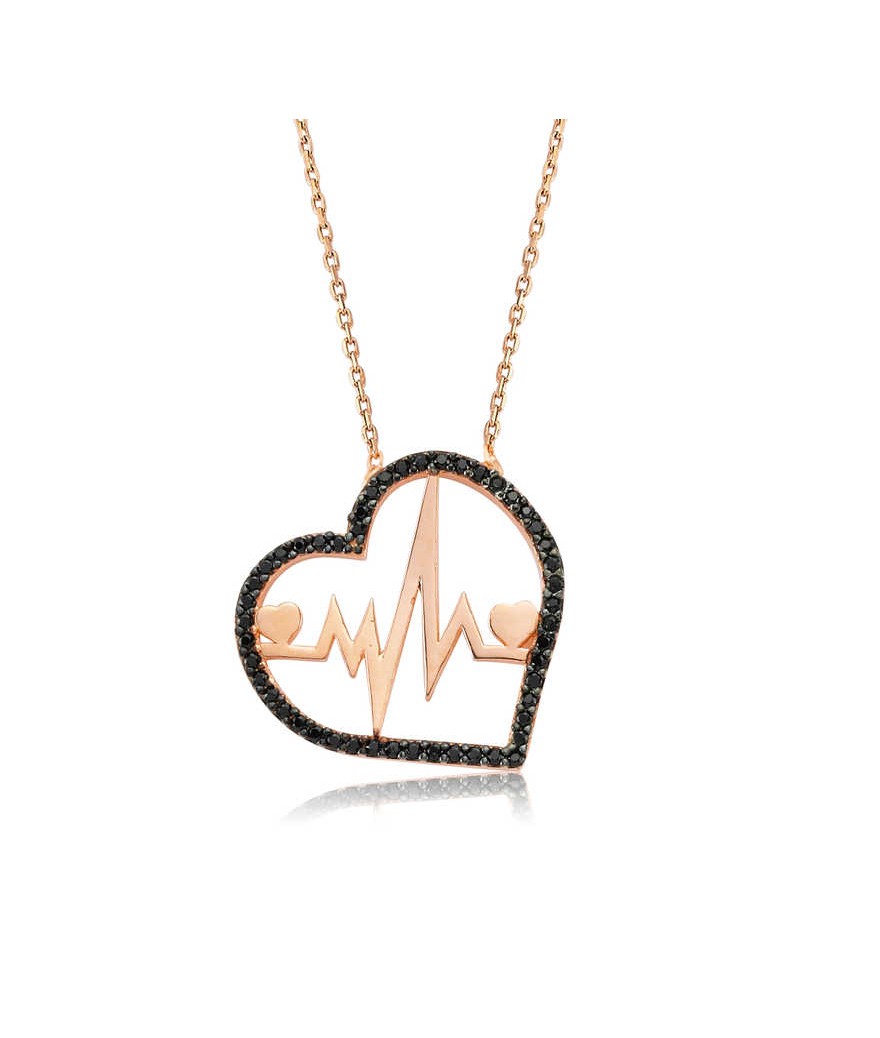 Gümüş Kalp Ritmi Bayan Kolye