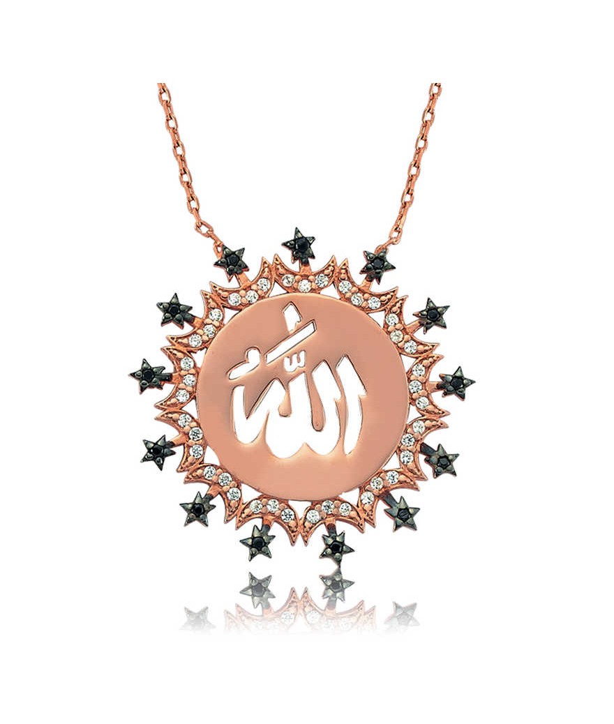 Gümüş Allah Yazılı Bayan Kolye