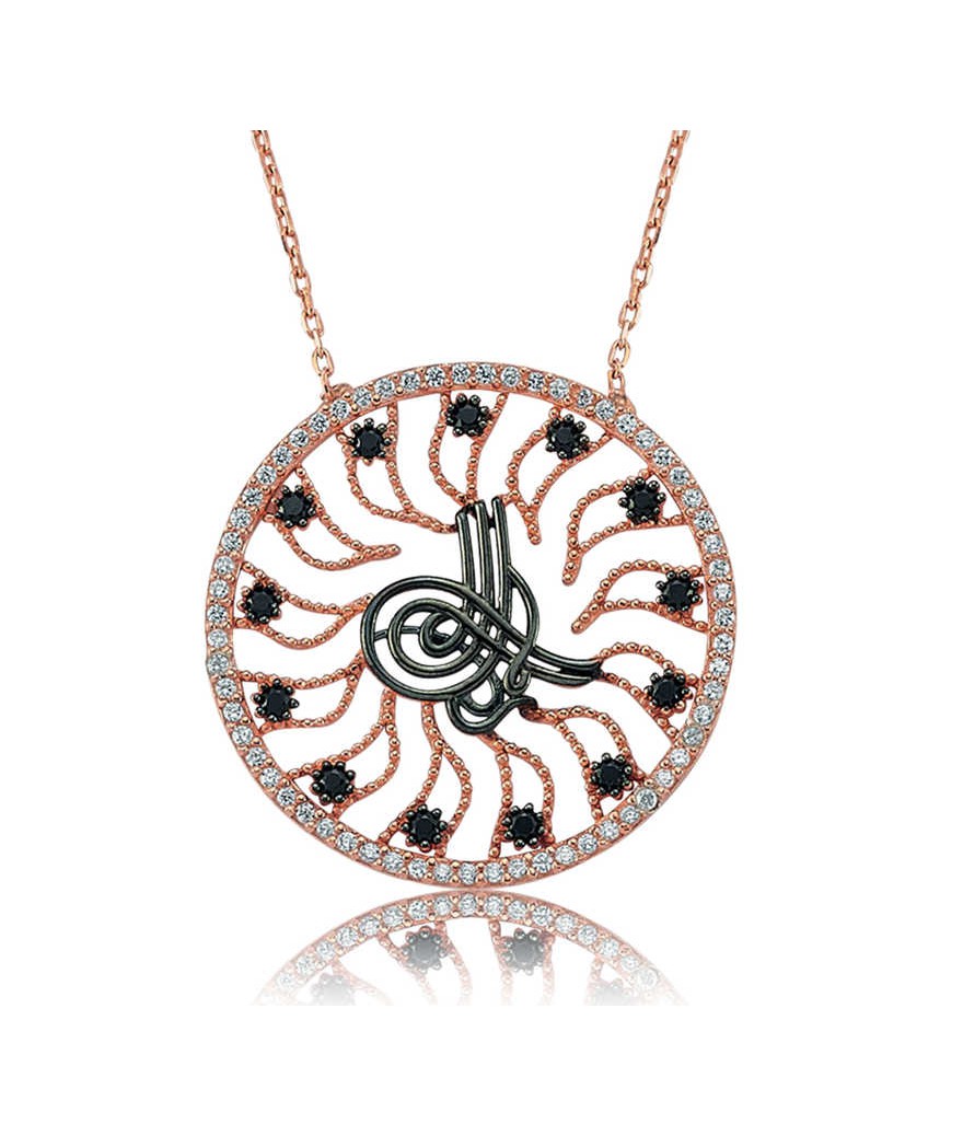 Gümüş Tuğralı Güneş Bayan Kolye