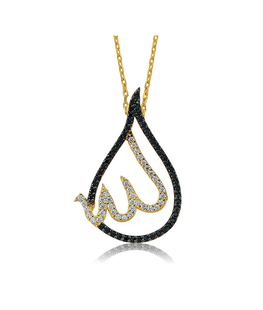 Gümüş Allah Yazılı Bayan Kolye