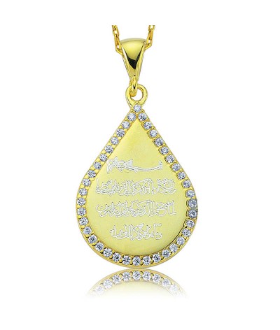 Gümüş Damla Nazar Duası Bayan Kolye