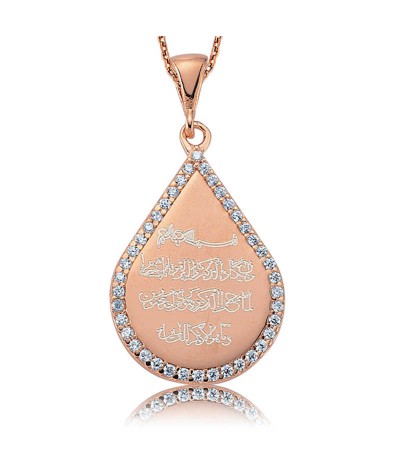 Gümüş Taşlı Nazar Duası Bayan Kolye